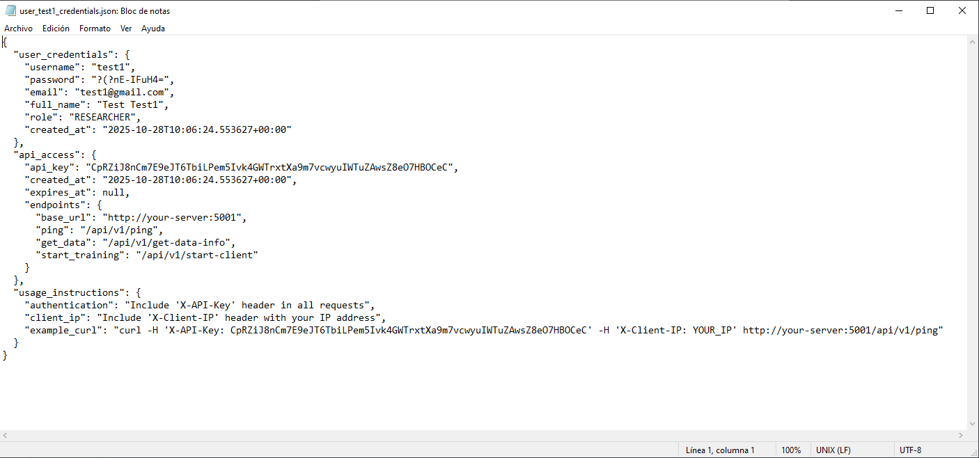 Example of downloaded credentials JSON file