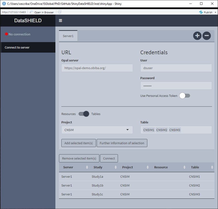 Connect to server. Pooled data from different servers approach