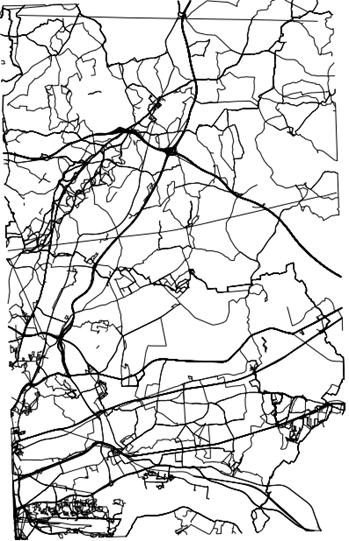 GPS traces in eastern London which could be imagined to be commutes between homes and workplaces